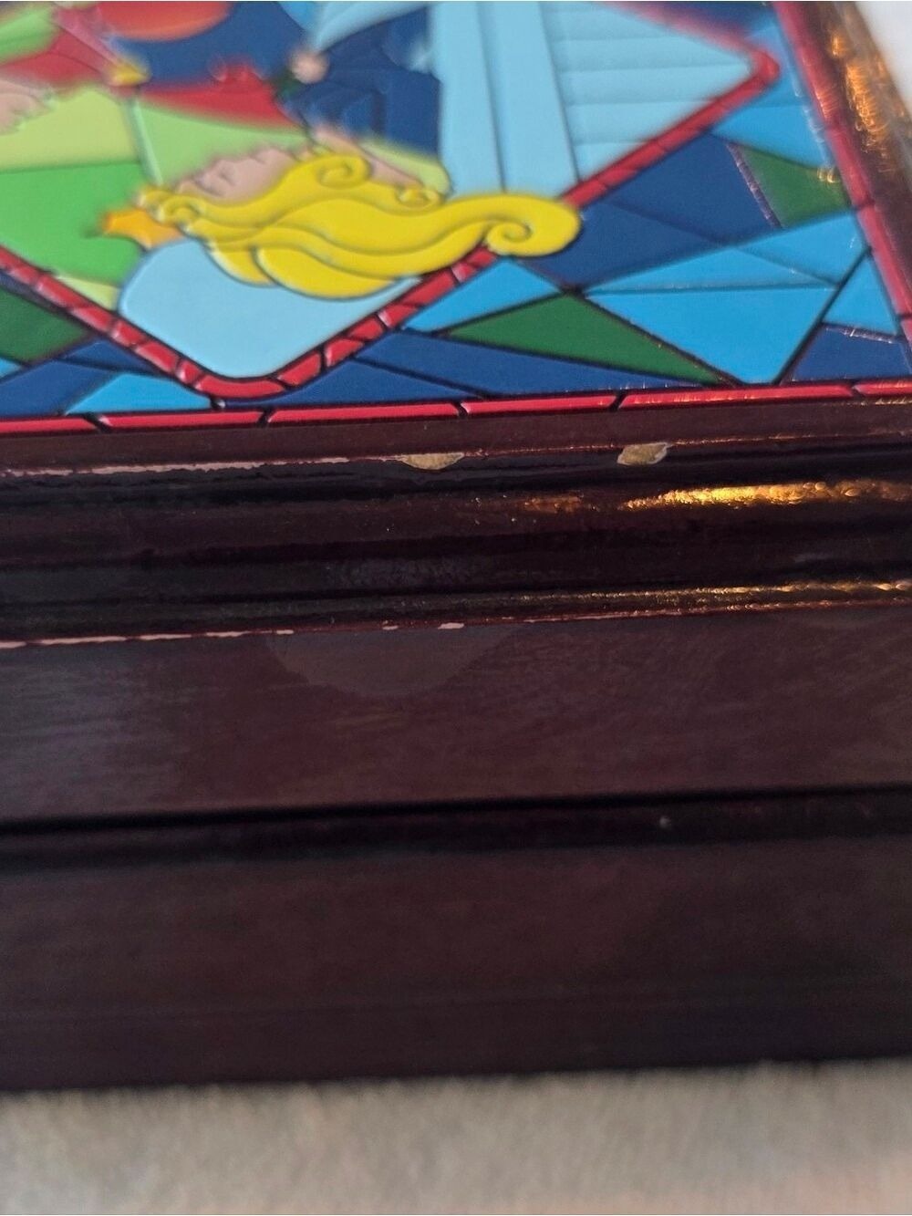 Walt Disney Sleeping Beauty Keepsake Trinket Box Wooden with Mosaic Design - Picture 6 of 15